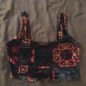 Patterned Velour Bralette
